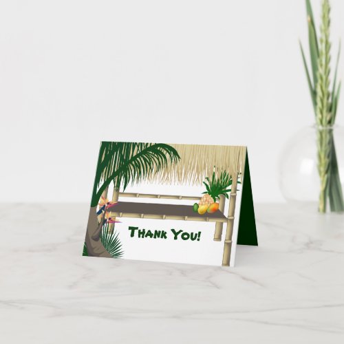 Tropical Party Tiki Hut Thank You Note