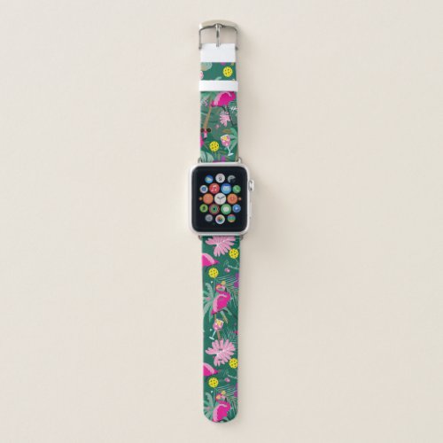 Tropical party with pickleball   Apple Watch Ba Apple Watch Band