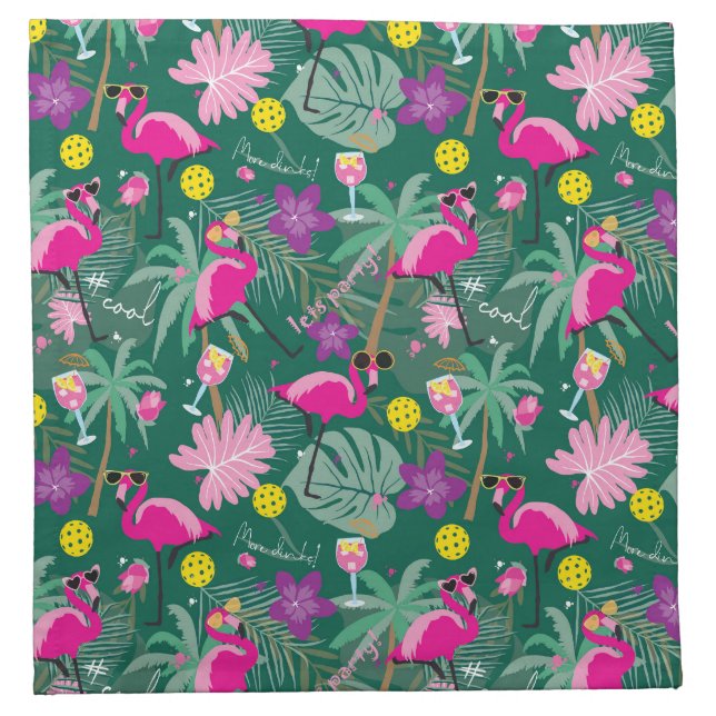 🤩Tropical party with pickleball,   Cloth Napkin (Front)