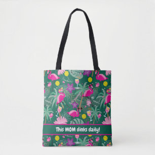 🤩Tropical party with pickleball, custom text Tote Bag