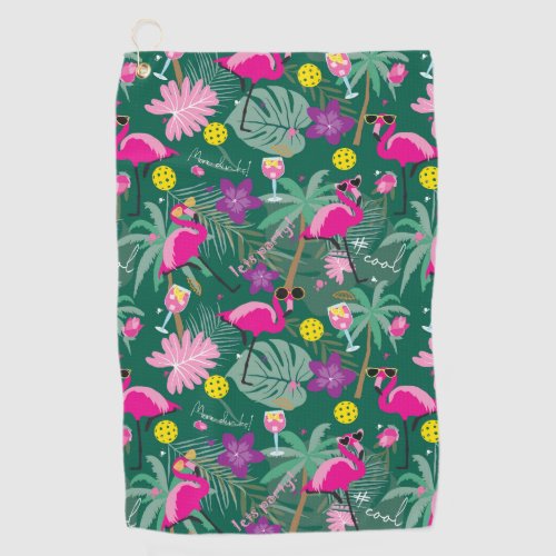 Tropical party with pickleball  Golf Towel