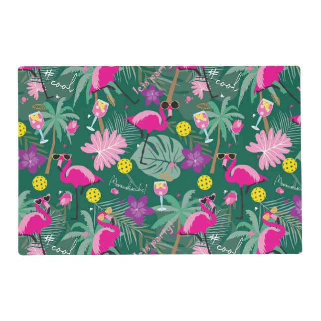 🤩Tropical party with pickleball,  Placemat (Front)