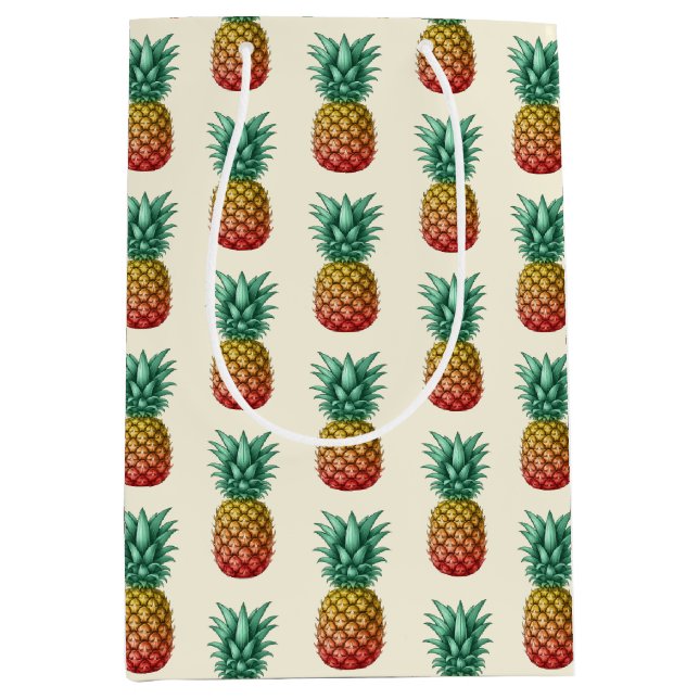 Tropical party with retro pineapple medium gift bag (Front)