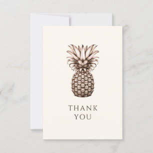 Tropical party with vintage pineapple thank you card