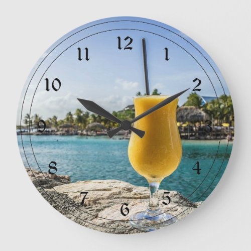 Tropical Passion Fruit Drink Large Clock