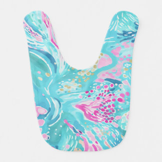 Tropical Pastel Caribbean Sea Coral Reef Summer Baby Bib