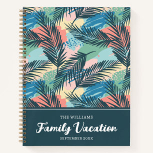 Tropical Pastel Leaf   Family Vacation Journal