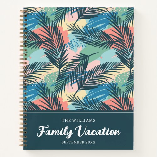 Tropical Pastel Leaf  Family Vacation Journal