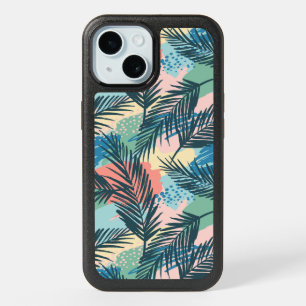 Tropical Pastel Leaf Pattern iPhone 15 Case