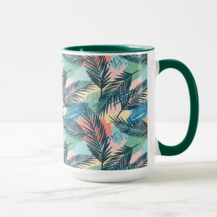 Tropical Pastel Leaf Pattern Mug
