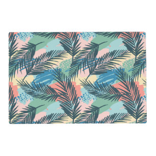 Tropical Pastel Leaf Pattern Placemat