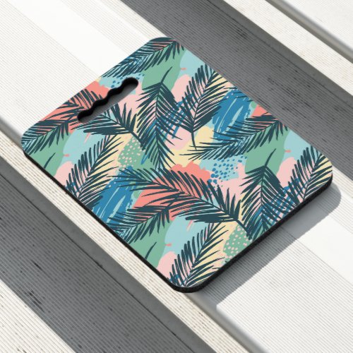 Tropical Pastel Leaf Pattern Seat Cushion