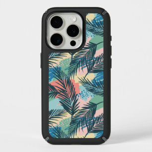 Tropical Pastel Leaf Pattern iPhone 15 Pro Case