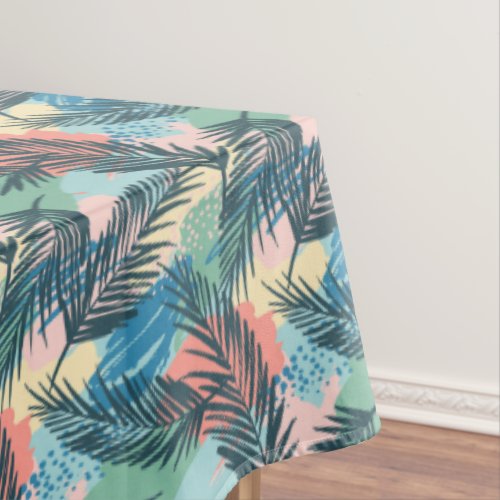 Tropical Pastel Leaf Pattern Tablecloth