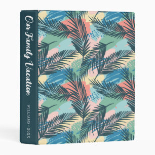 Tropical Pastel Leaf Pattern Vacation Album Mini Binder