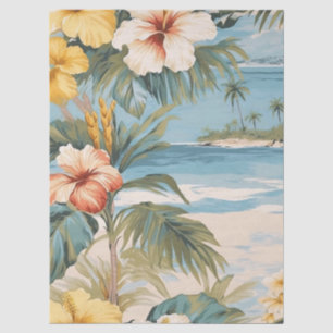 Tropical Pastel Ocean View Decoupage Tissue Paper