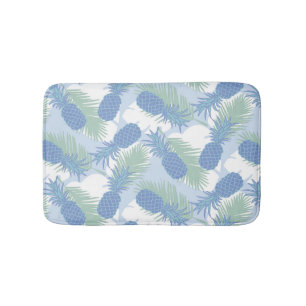 Tropical Pastel Pineapple Pattern Bathroom Mat