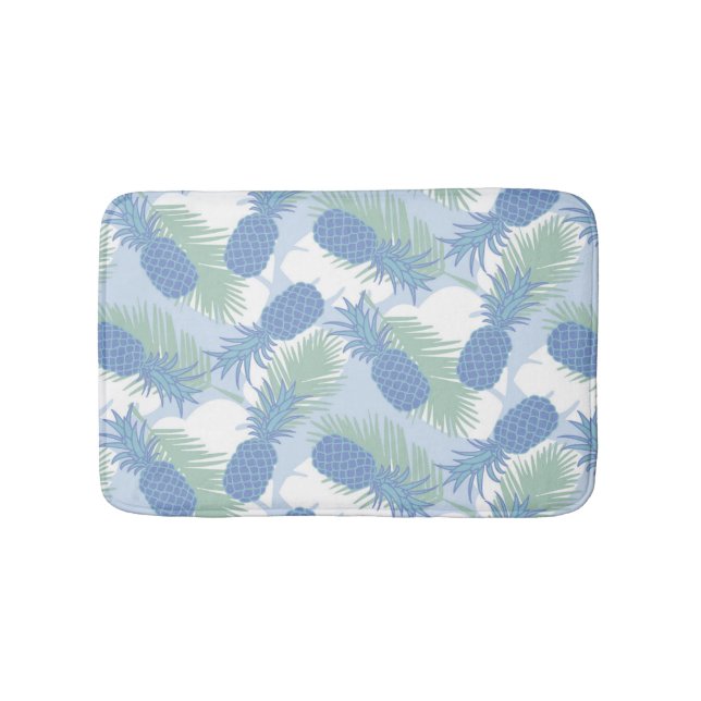 Tropical Pastel Pineapple Pattern Bathroom Mat (Front)