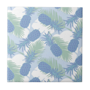 Tropical Pastel Pineapple Pattern Ceramic Tile