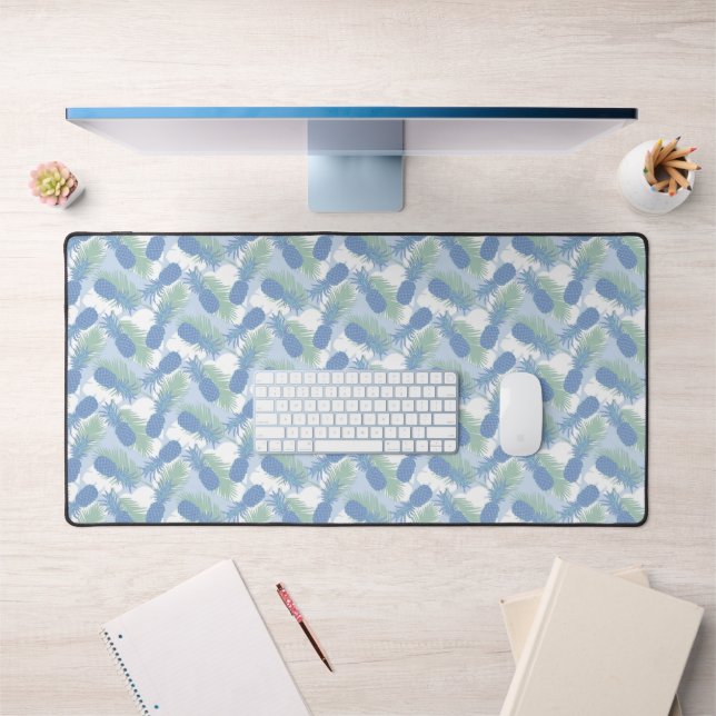 Tropical Pastel Pineapple Pattern Desk Mat (Office 1)