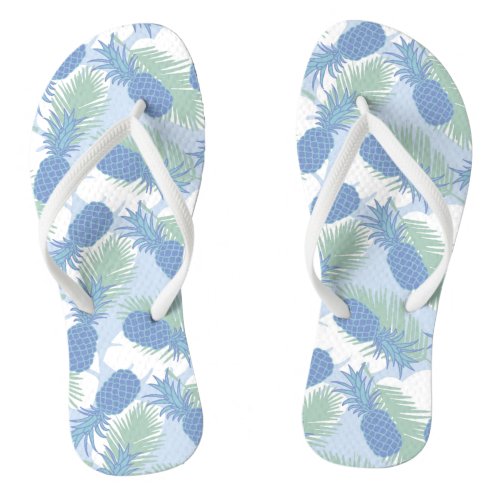 Tropical Pastel Pineapple Pattern Flip Flops