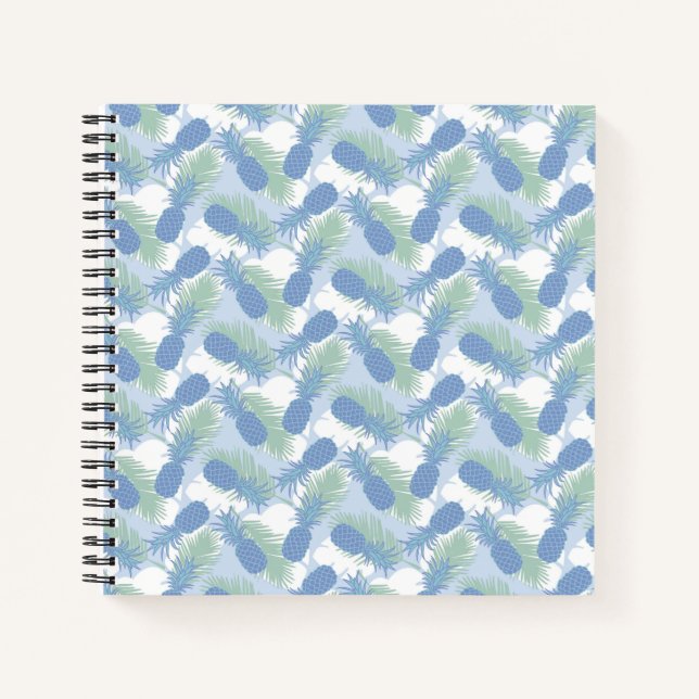 Tropical Pastel Pineapple Pattern Notebook (Front)