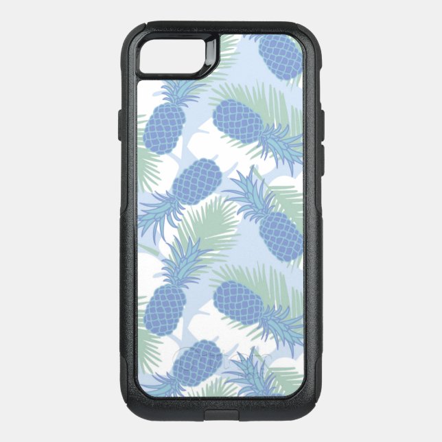 Tropical Pastel Pineapple Pattern Otterbox iPhone Case (Back)