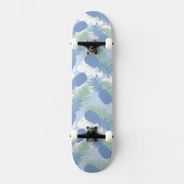 Tropical Pastel Pineapple Pattern Skateboard Deck (Front)