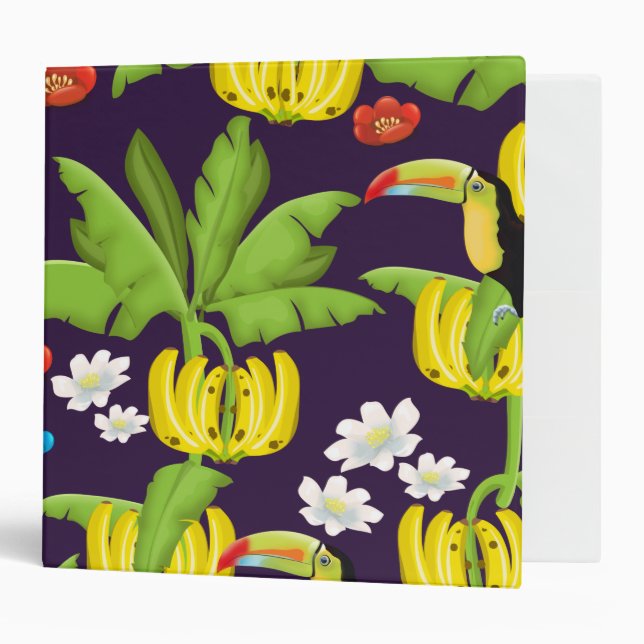 Tropical pattern 3 ring binder (Front/Inside)