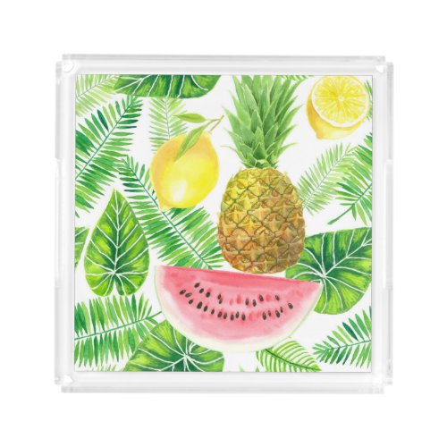 Tropical pattern acrylic tray