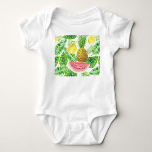 Tropical pattern baby bodysuit
