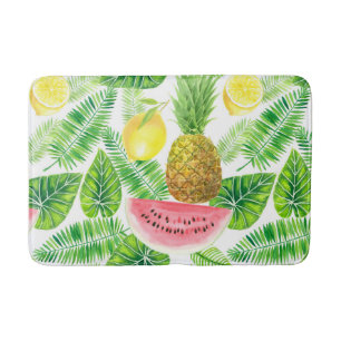 Tropical pattern bath mat