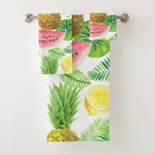 Tropical pattern bath towel set