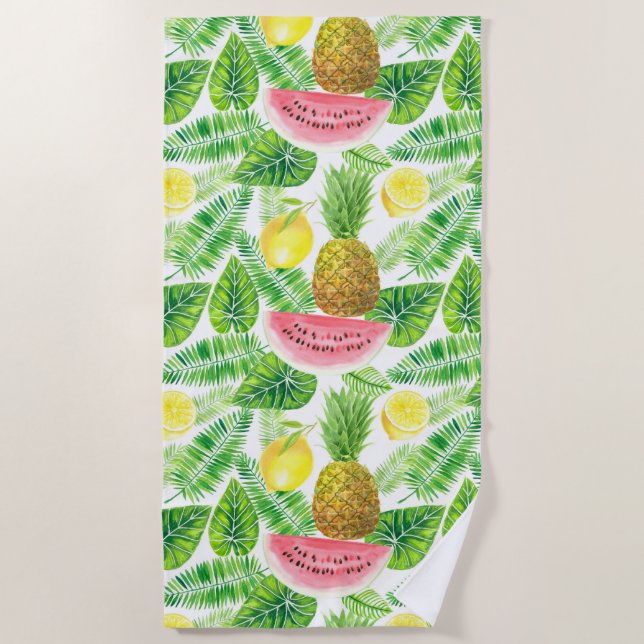 Tropical pattern beach towel (Front)