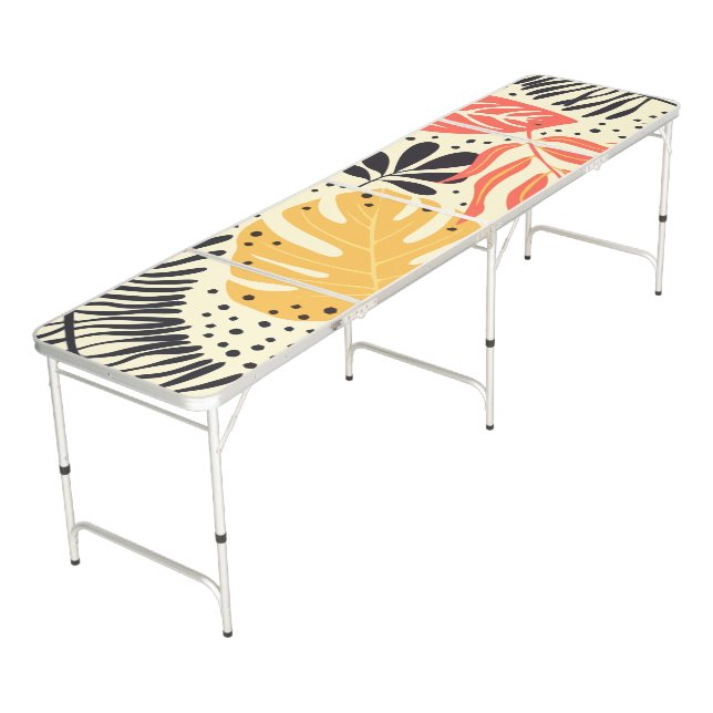 Tropical Pattern Beer Pong Table (Angled)