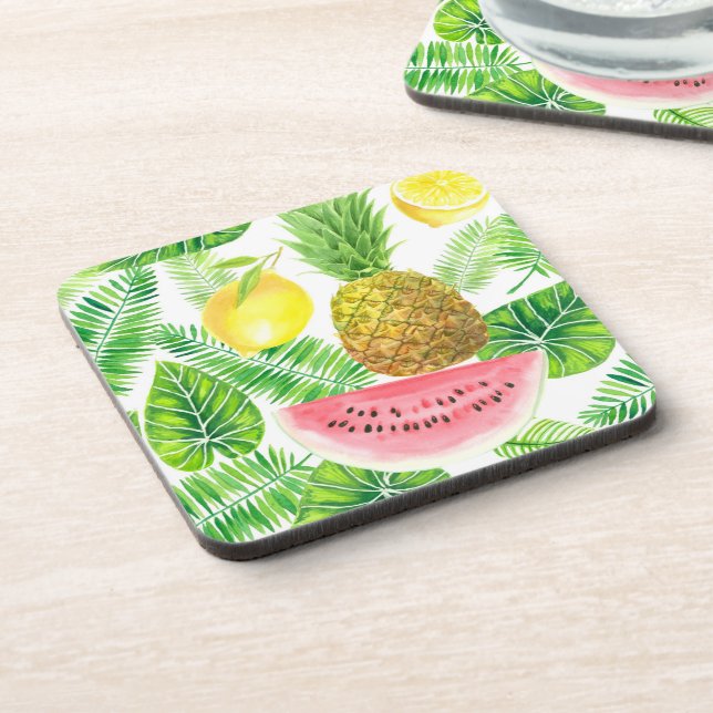 Tropical pattern beverage coaster (Left Side)