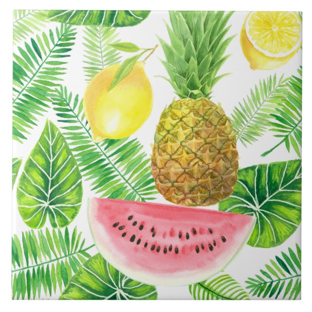 Tropical pattern ceramic tile (Front)