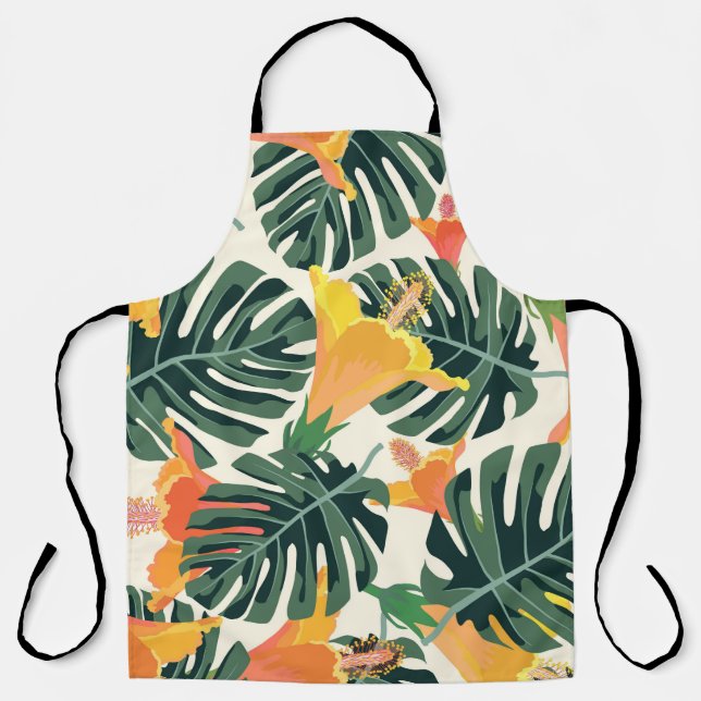 Tropical pattern. Colorful textile texture. exotic Apron (Front)