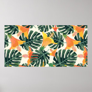 Tropical pattern. Colorful textile texture. exotic Poster
