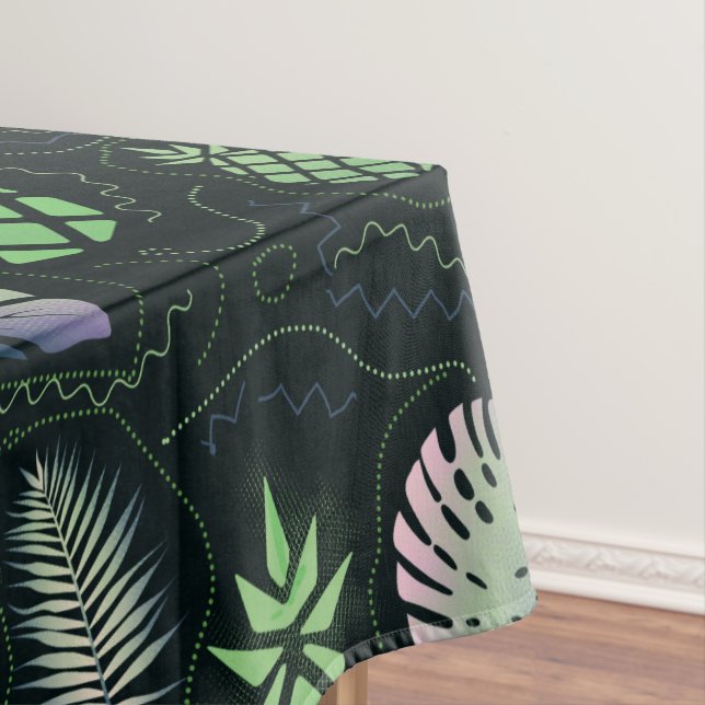 Tropical pattern dark tablecloth (In Situ)