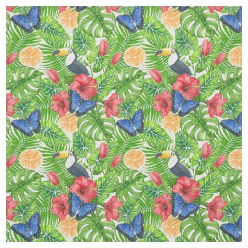 Tropical pattern fabric