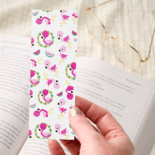 Tropical Pattern, Flamingos, Watermelons, Flowers Bookmarks