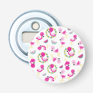 Tropical Pattern, Flamingos, Watermelons, Flowers Bottle Opener
