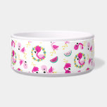 Tropical Pattern, Flamingos, Watermelons, Flowers Bowl<br><div class="desc">Cute,  fun and adorable pattern with flamingos,  watermelons and flowers. Modern and trendy gift,  perfect for the flamingo lover in your life.</div>