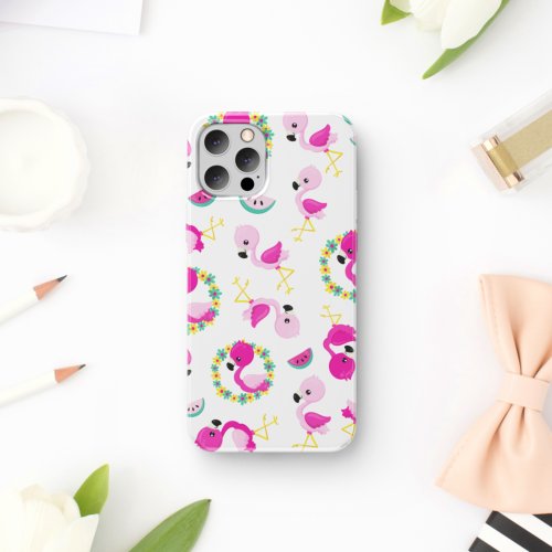 Tropical Pattern Flamingos Watermelons Flowers iPhone 11 Case