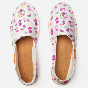 Tropical Pattern, Flamingos, Watermelons, Flowers Espadrilles