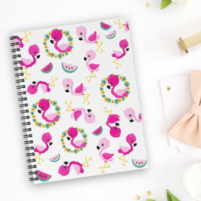 Tropical Pattern, Flamingos, Watermelons, Flowers Notebook (Creator Uploaded)