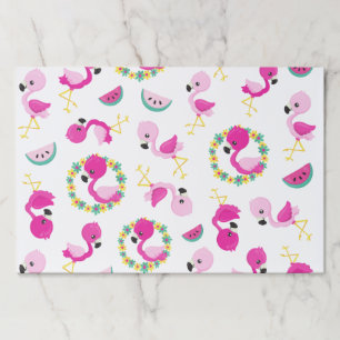 Tropical Pattern, Flamingos, Watermelons, Flowers Paper Pad