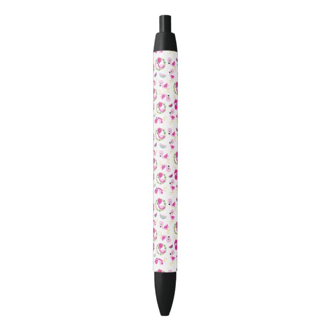Tropical Pattern, Flamingos, Watermelons, Flowers Pen (Front Vertical)