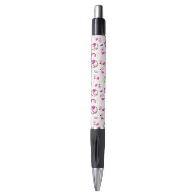 Tropical Pattern, Flamingos, Watermelons, Flowers Pen (Front Vertical)
